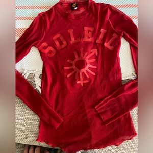 Jean Paul Gaultier Bold Red Soleil Long Sleeve Top
